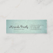 シックなブルーの金ゴールドのラッシュスクリプトメイクアップアーティスト スキニー名刺 (裏面)