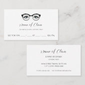 シックなブルーアイメガネアイテストアポイントメント 予約カード (正面/裏面)