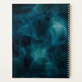 シックなブルーアクアティール(緑がかった色)抽象芸術幾何学模様 プランナー手帳 (裏面)