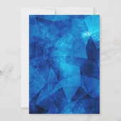 シックなブルーアクアユニコーンドリッピンググリッターモノグラム 招待状 (裏面)