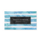 シックなブルーウォーター色のストライプ | 黒板