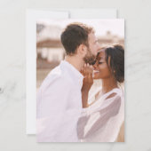 シックなブルーエアリーフローラ結婚写真 招待状 (裏面)