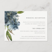 シックなブルーグリーン金ゴールドフローラ水彩披露宴 エンクロージャーカード (正面)