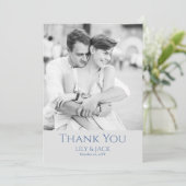 シックなブルーグレーフォトオーバーレイサンキューカード サンキューカード (スタンド正面)