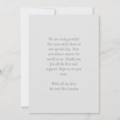 シックなブルーグレーフォトオーバーレイサンキューカード サンキューカード (裏面)