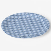 シックなブルーシルバータフテフェイクッド ペーパープレート (アングル)