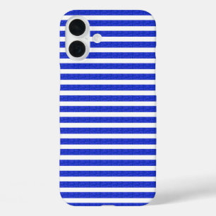 シックなブルージオメトリックフォンケース iPhone 16 PLUSケース