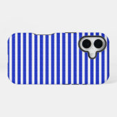 シックなブルージオメトリックフォンケース iPhone 16ケース (裏面横)