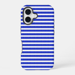 シックなブルージオメトリックフォンケース iPhone 16ケース