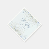 シックなブルースカイワイルドフラワーズボーイベビーシャワー スタンダードカクテルナプキン (角)