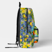 シックなブルーターコイズシチリアの柑橘系フローラタイル プリントバックパック (左)