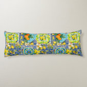 シックなブルーターコイズシチリアの柑橘系フローラタイル ボディピロー (裏面)