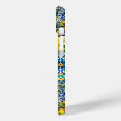 シックなブルーターコイズシチリアの柑橘系フローラタイル Case-Mate iPhoneケース (裏面 / 左)