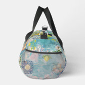 シックなブルーターコイズシチリア柑橘系コラージュフローラ ダッフルバッグ (右)