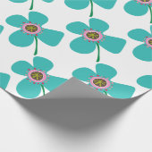 シックなブルーデイジーポップ・アートの夏の花のギフお洒落ト ラッピングペーパー (角)