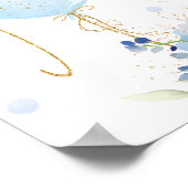 シックなブルーバルーンフローラボーイベビーシャワーへようこそ ポスター (角)