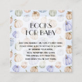 シックなブルーパンプキンス少年の赤ちゃんシャワーブックリクエスト エンクロージャーカード (正面)