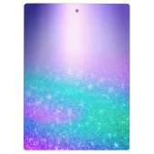 シックなブルーパープルグラデーショングリッタードリップモノグラム クリップボード (裏面)