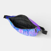 シックなブルーパープルグラデーショングリッタードリップ印刷 ファニーパック (見開き)