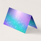 シックなブルーパープルグラデーショングリッタードリップ 名刺 (裏面)