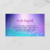シックなブルーパープルグラデーショングリッタードリップ 名刺 (裏面)