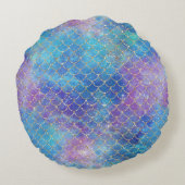 シックなブルーパープルマーメイドはかりで測 ラウンドクッション (裏面)
