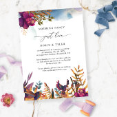 シックなブルーパープル結婚の駆け落ち発表 招待状