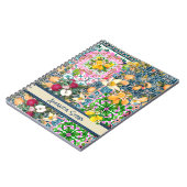 シックなブルーピンクのシチリアの柑橘系フローラタイル ノートブック (左側)