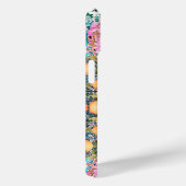 シックなブルーピンクのシチリアの柑橘系フローラタイル Case-Mate iPhoneケース (裏面 / 右)