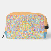 シックなブルーピンクパープルオレンジペイズリーパターン ドップキット (裏面)