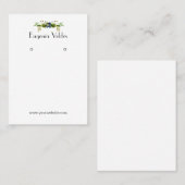 シックなブルーフラワーイヤリングディスプレイ 名刺 (正面/裏面)