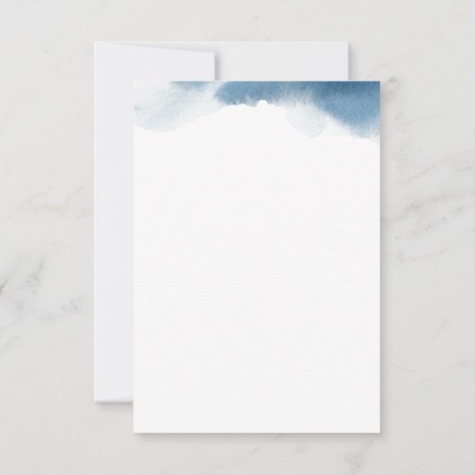 シックなブルーフローラとアウト食事の選択水色 出欠カード (裏面)