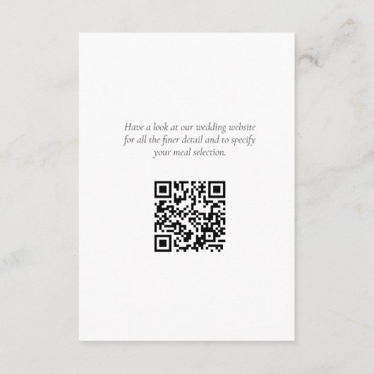 シックなブルーフローラアジランゲアウェディングRSVP エンクロージャーカード (裏面)