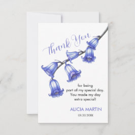 シックなブルーベルフラワーブロッサムサンキュー サンキューカード