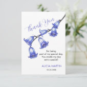 シックなブルーベルフラワーブロッサムサンキュー サンキューカード (スタンド正面)