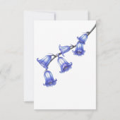 シックなブルーベルフラワーブロッサムサンキュー サンキューカード (裏面)