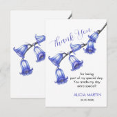 シックなブルーベルフラワーブロッサムサンキュー サンキューカード (正面/裏面)