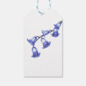 シックなブルーベルフラワーブロッサム誕生日ありがとう ギフトタグ (裏面)