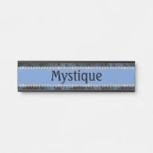 シックなブルーペイズリーカスタムダイヤモンド馬店 サインプレート (正面)