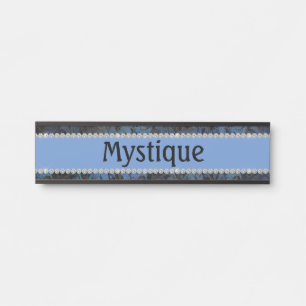 シックなブルーペイズリーカスタムダイヤモンド馬店 サインプレート