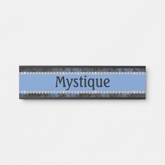 シックなブルーペイズリーカスタムダイヤモンド馬店 サインプレート (正面)