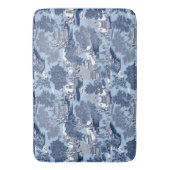 シックなブルーホワイトウィローチャイノイセリーコテージ バスマット (正面縦)