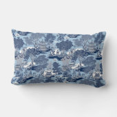 シックなブルーホワイトウィローチャイノイセリーコテージ ランバークッション (裏面)