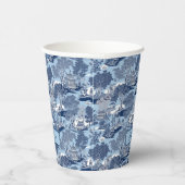 シックなブルーホワイトウィローチャイノイセリーコテージ 紙コップ (右)