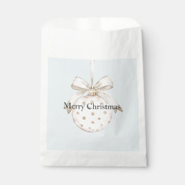 シックなブルーホワイトドットボウオーナメントクリスマス フェイバーバッグ
