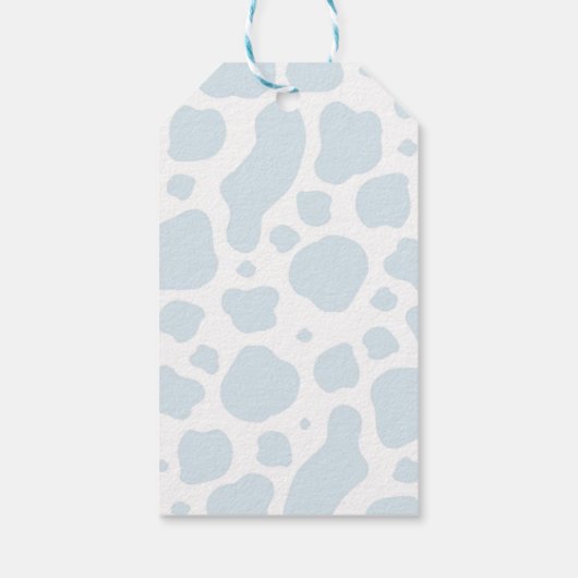 シックなブルーボーホハイランドカウボーイベビーシャワー ギフトタグ (裏面)