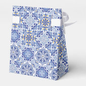 シックなブルーポルトガルのアズレジョイエローリリーありがとう フェイバーボックス (裏面サイド)