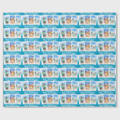 シックなブルーメレカリキマカビーチ写真クリスマス ラッピングペーパー (フラット)