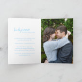 シックなブルーモダンフォト結婚ズ 招待状 (内部)