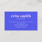 シックなブルーモダンヘアスタイリスト 名刺 (裏面)